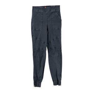 SPANX Jogger Pants Stretch Twill High Rise Cargo Ankle Zip Gray